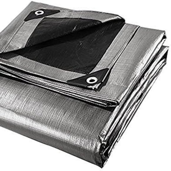 Comfitwear ST-100100 Waterproof UV Blocking Poly Tarp, 10 Mil Silver/Black - Picture 1 of 1